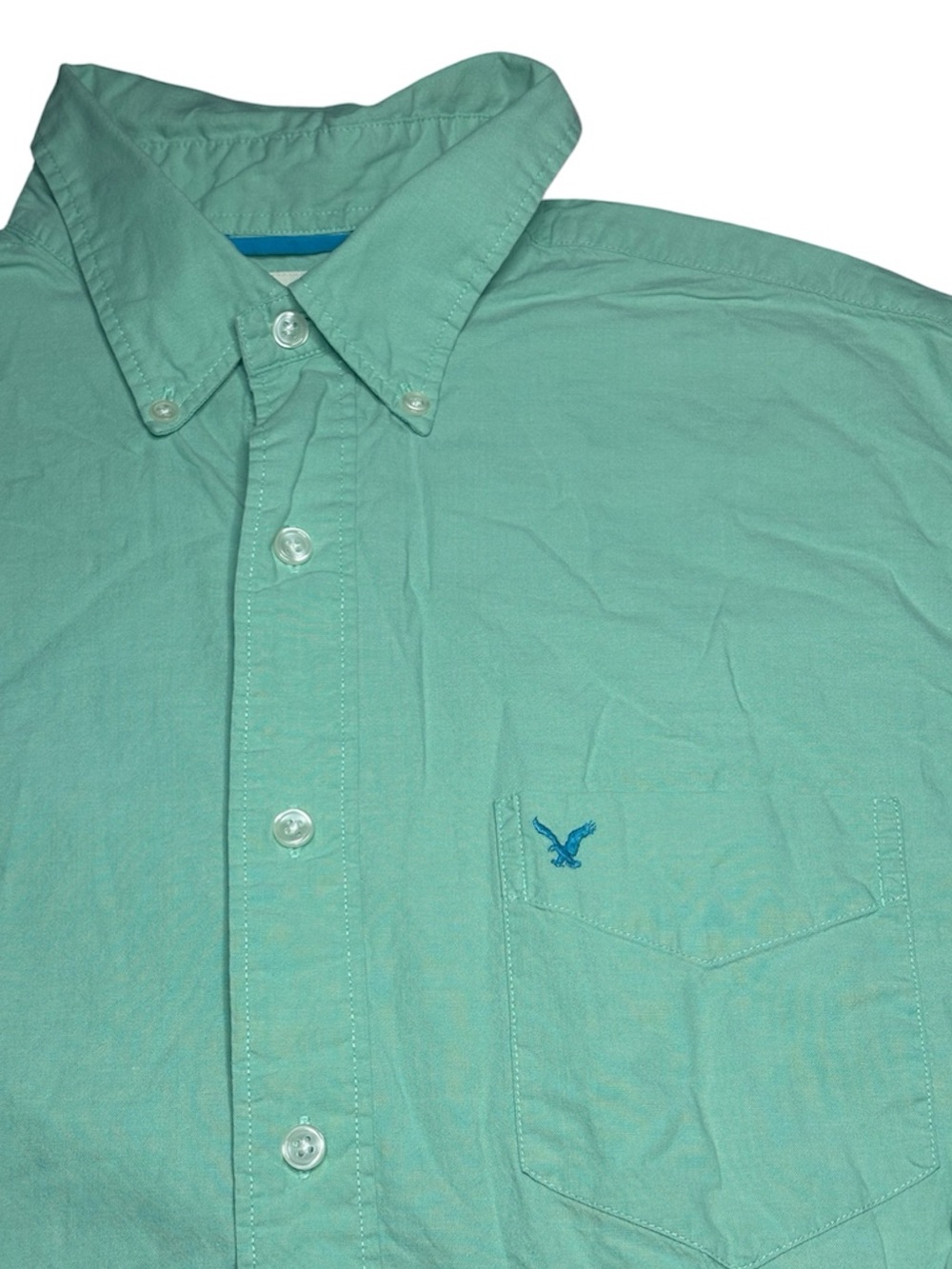 American Eagle Outfitters Men's Medium Light Green Button Down Front Pocket
